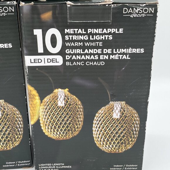 Pineapple String Lights LED 10 ft Outdoor/Indoor Decorative Danson Deco- UNUSED - Picture 2 of 7
